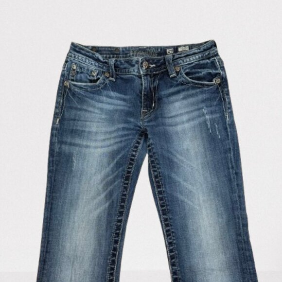 Miss Me Embellished Medium Wash Boot Cut Jeans Size 29 - Picture 3 of 11